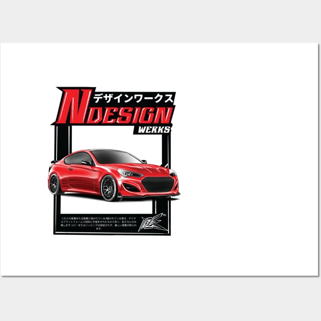 hyundai genesis 3.8 coupe red Wall Art by naquash